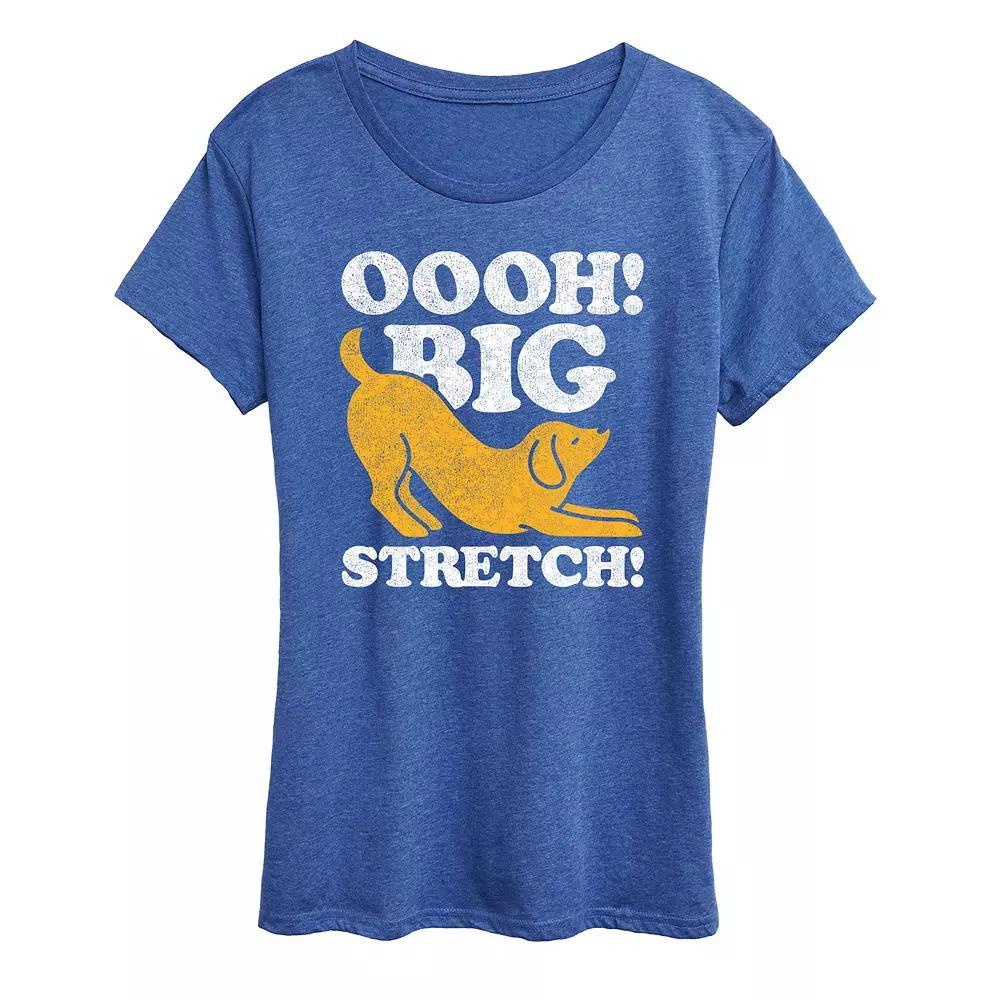 Women's Dog Oooh Big Stretch Graphic Tee, Size: XL, Grey Royal Blue Product Image