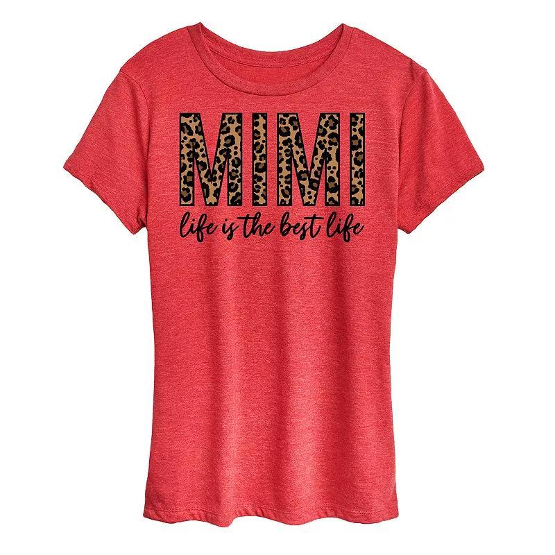 Women's Mimi Life Is The Best Life Graphic Tee, Size: XXL, Grey Red Product Image