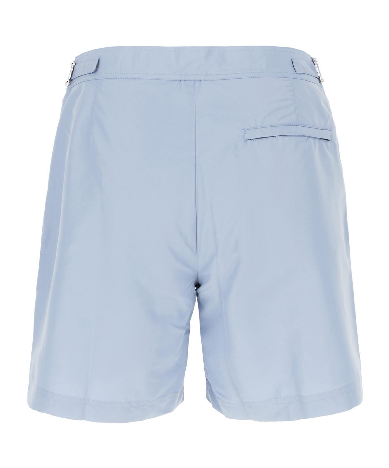 BRUNELLO CUCINELLI Logo-embroidered Swim Shorts In Blue Product Image