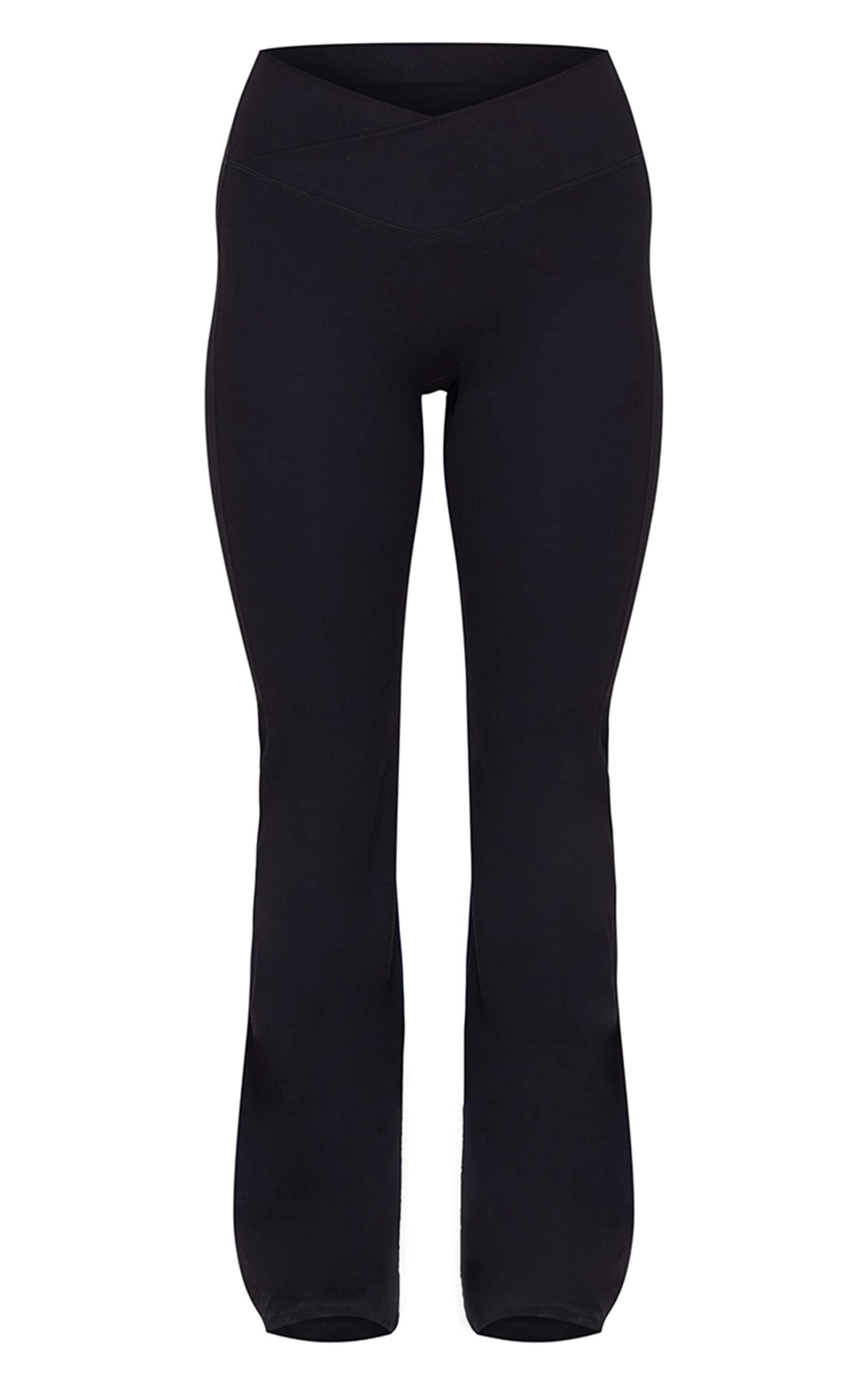 Black Sculpt Wrap Waist Yoga Pants Product Image