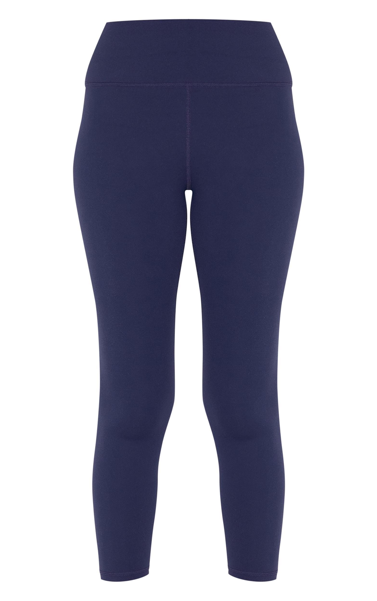 Navy Sculpt Cropped Gym Leggings Product Image