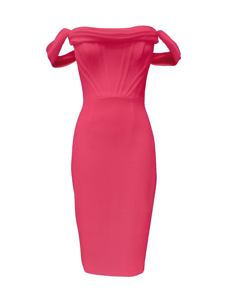 Womens Vickie Off-the-Shoulder Sheath Dress Product Image