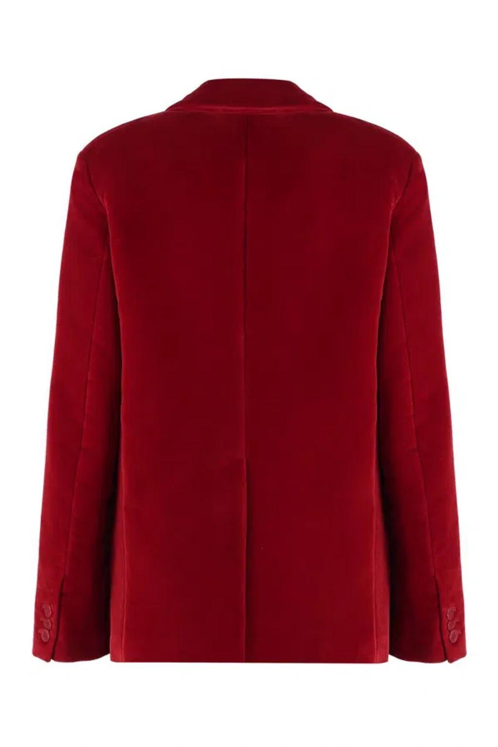 JW ANDERSON Chic Crimson Velvet Blazer In Red Product Image