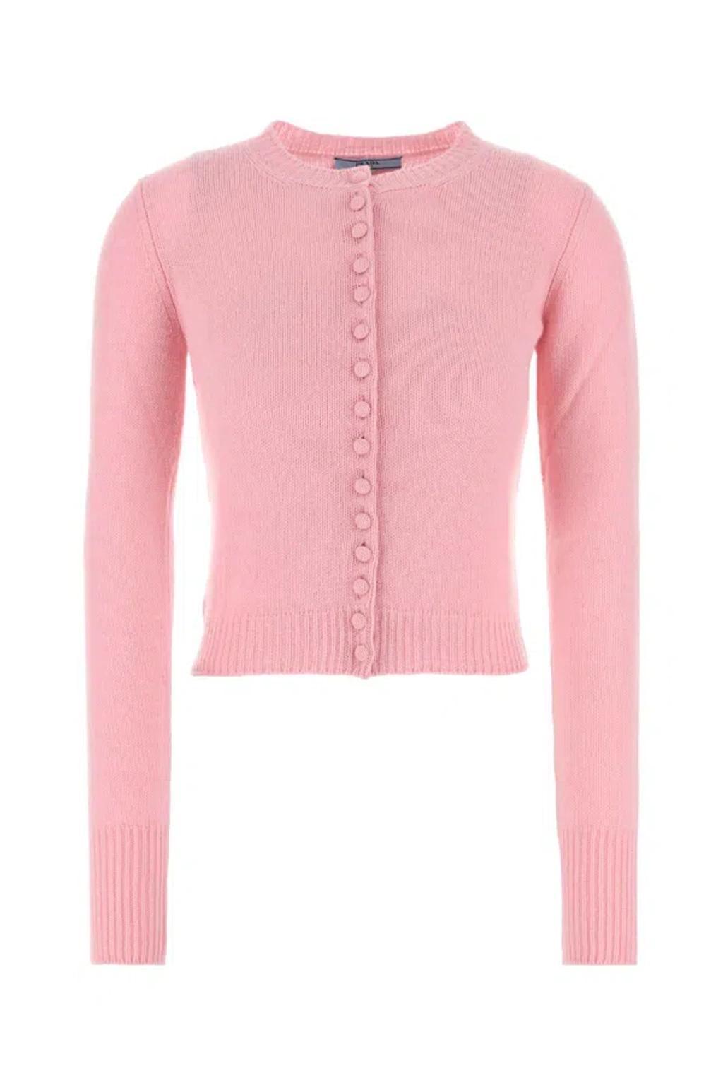 Women Cashmere Cardigan In Pink Product Image