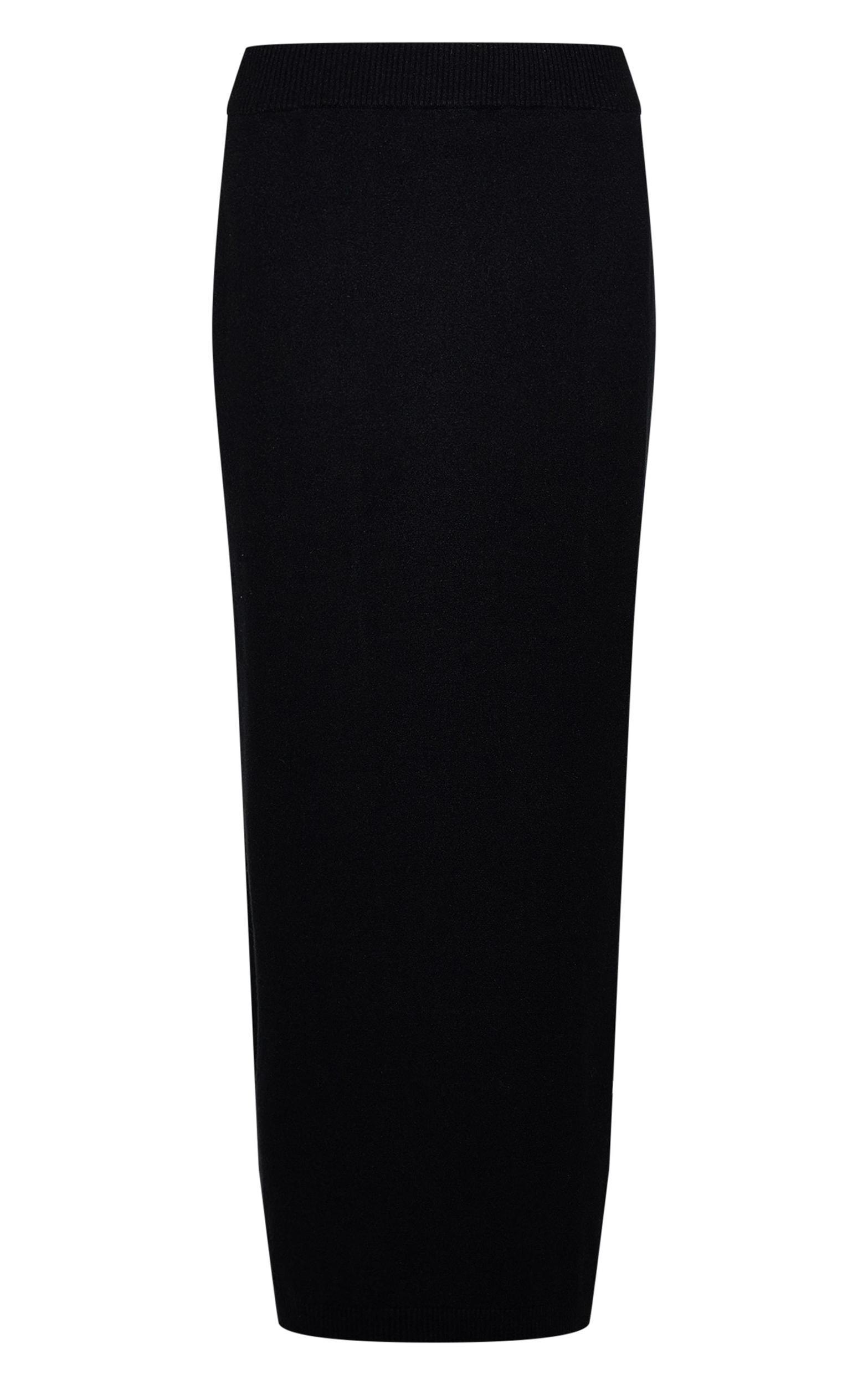 Black Basic Knit Maxi Skirt Product Image