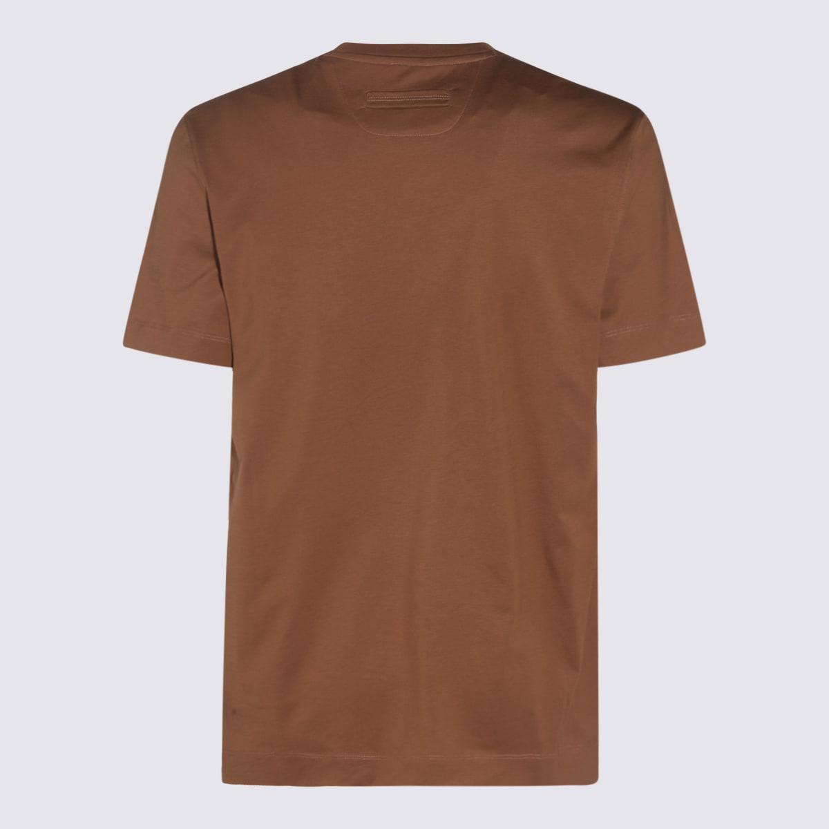 ZEGNA T-shirt With Logo In Beige Product Image