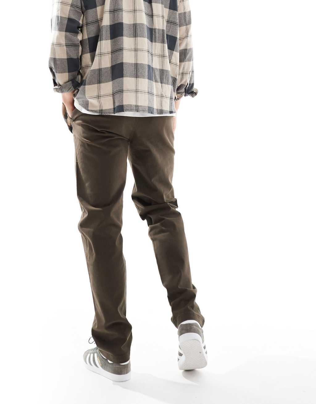 Threadbare slim fit chino pants in chocolate brown Product Image