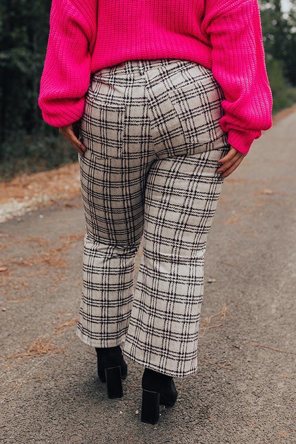 The Holtz High Waist Plaid Pants Curves Product Image