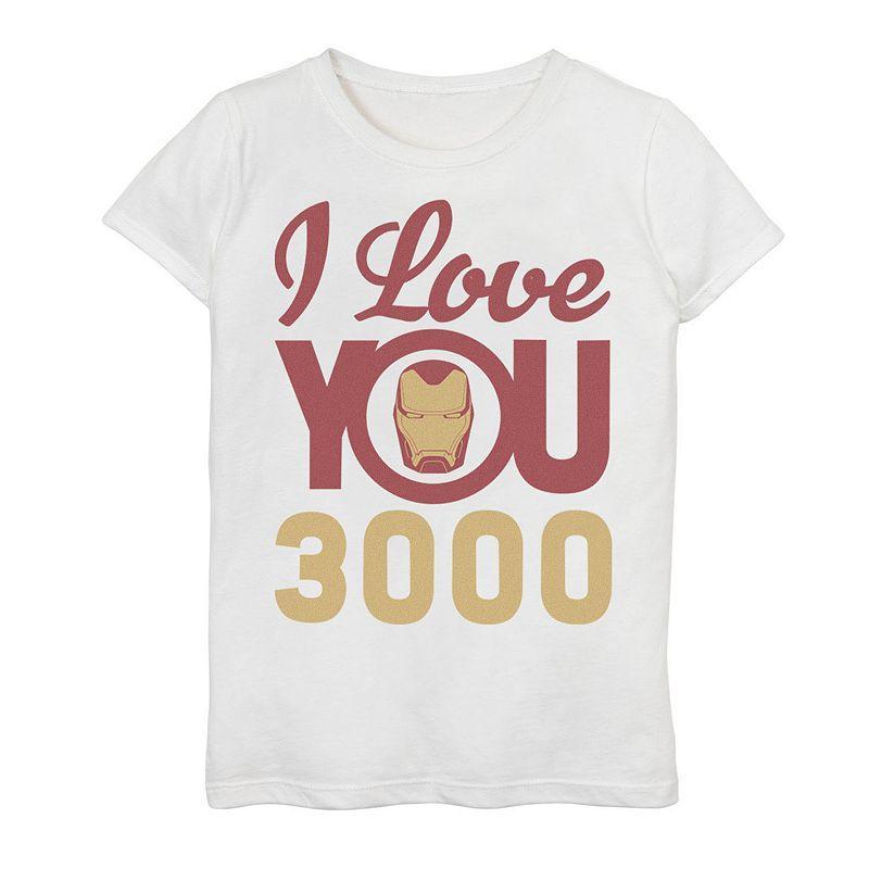 Girls 7-16 Marvel Avengers Endgame Iron Man I Love You 3000 Helmet Logo Tee, Girls Product Image