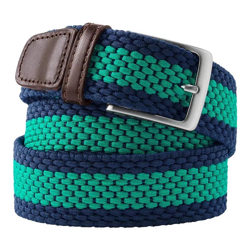 Mens Lands End Elastic Braid Leather Trim Belt Product Image