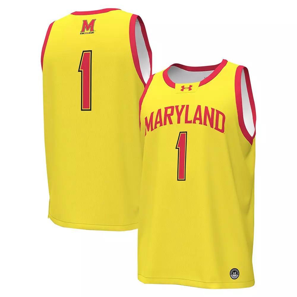 Men's Under Armour #1 Gold Maryland Terrapins Replica Basketball Jersey,  Product Image