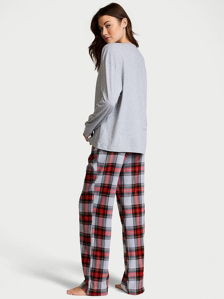 Flannel Long-Sleeve Tee-Jama Set Product Image