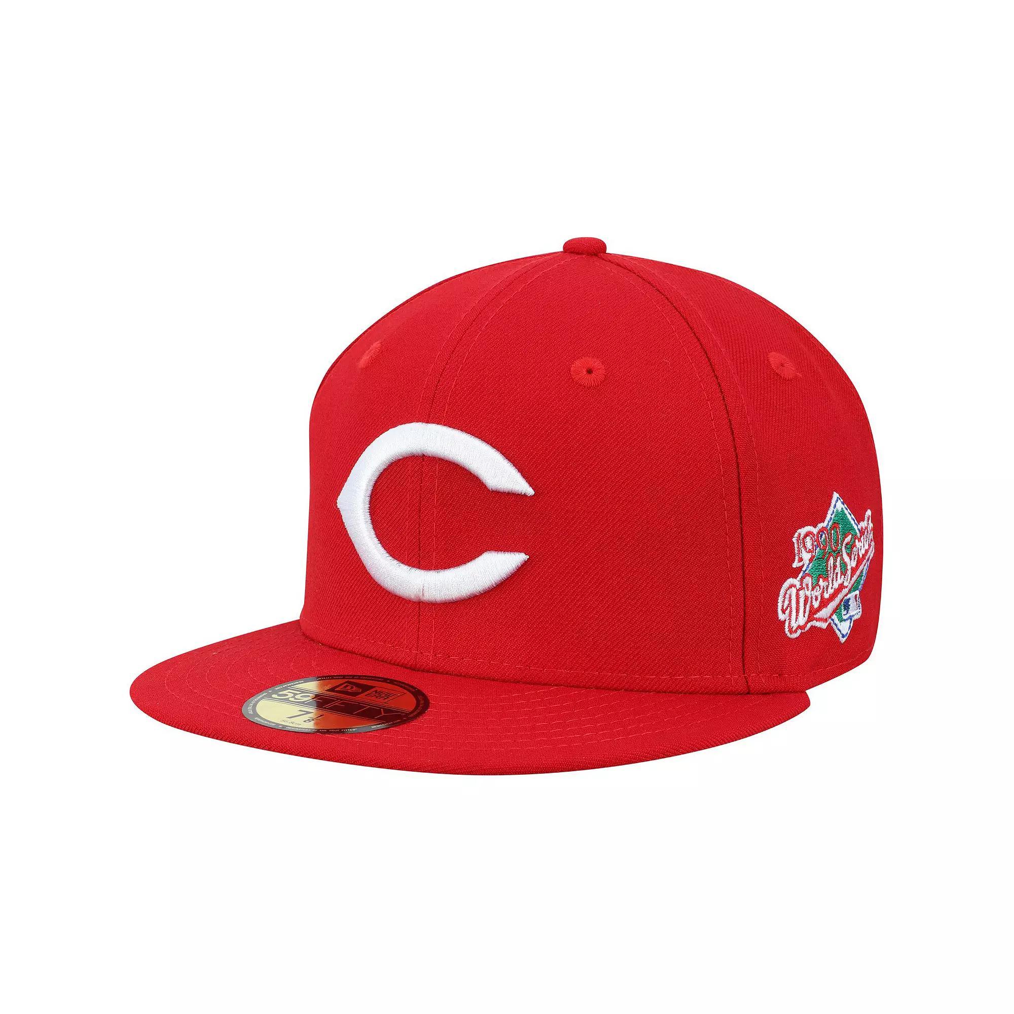 Men's New Era Red Cincinnati Reds 1990 World Series Wool 59FIFTY Fitted Hat,  Product Image