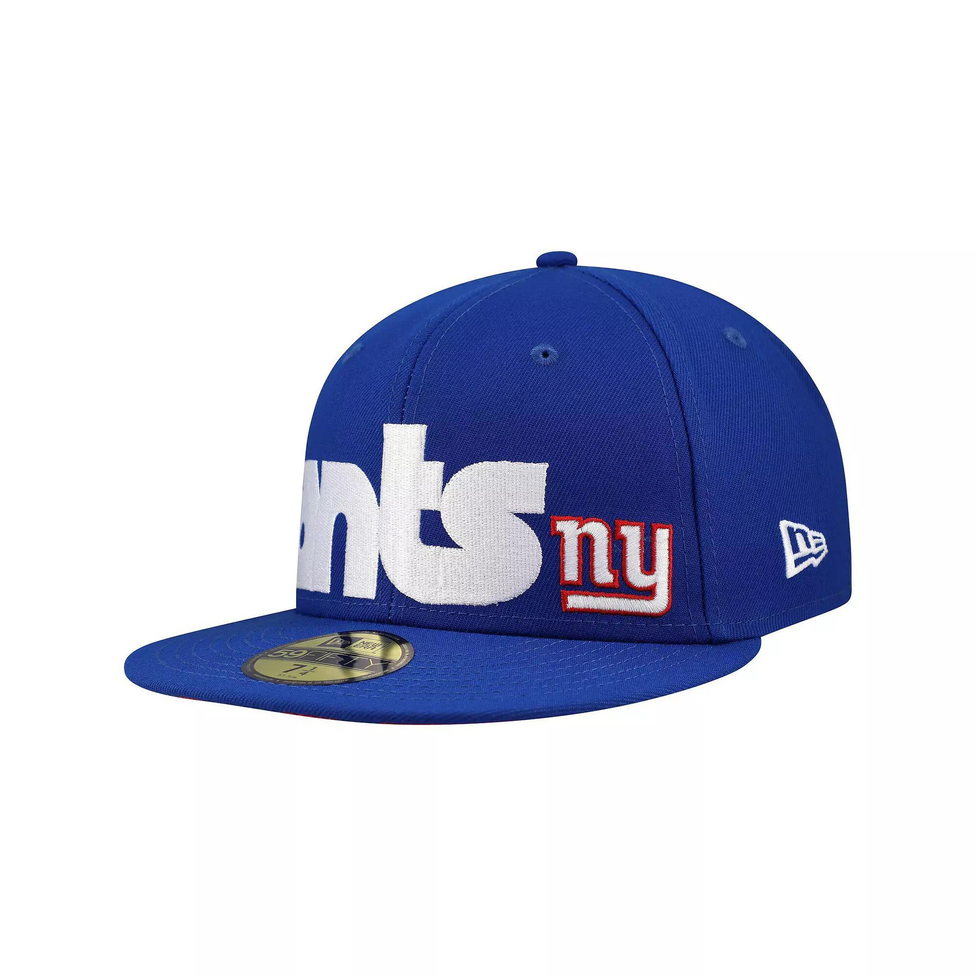 Men's New Era Royal New York Giants Checkered Undervisor 59FIFTY Fitted Hat,  Product Image