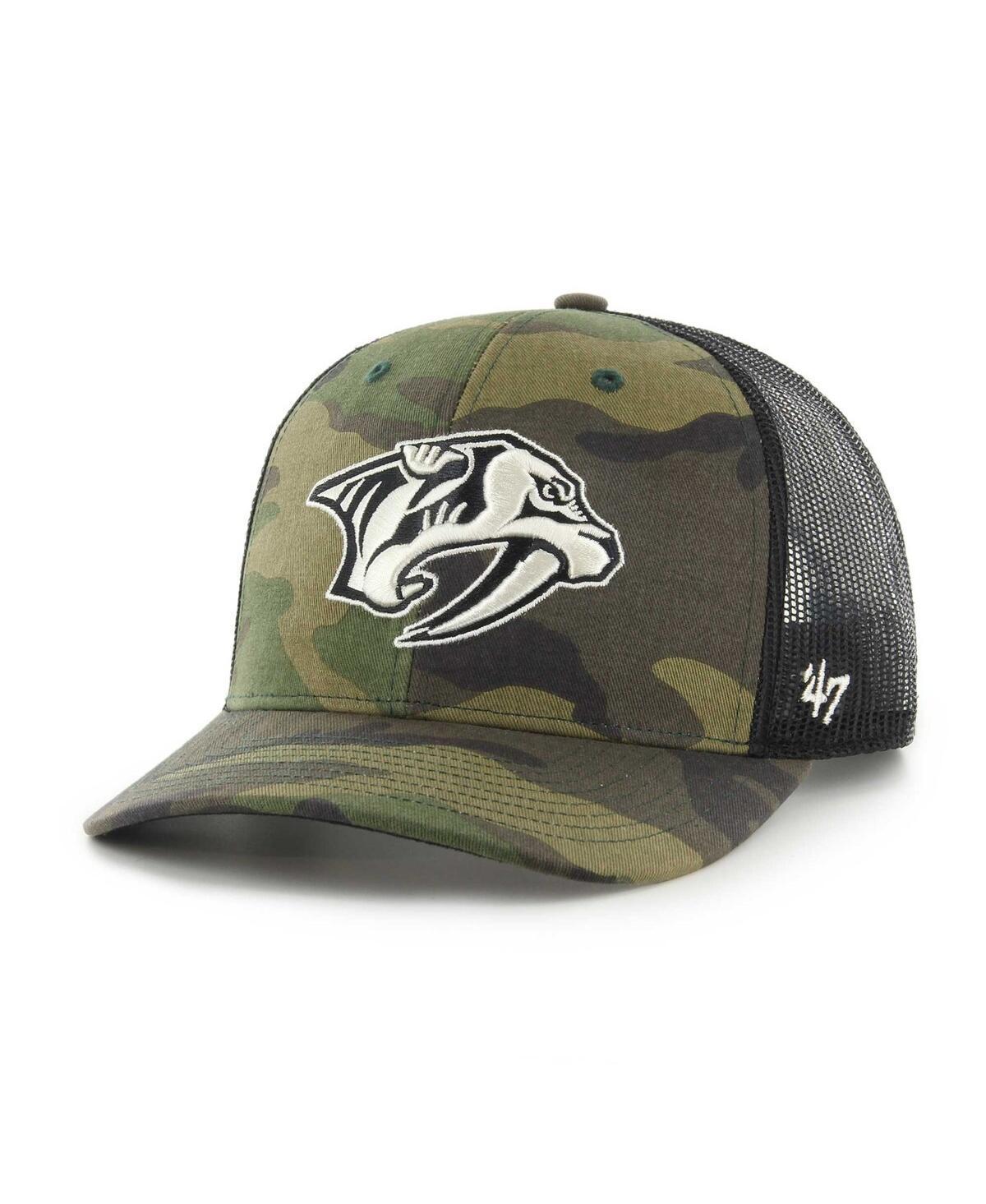 Mens 47 Camo/Black Nashville Predators Trucker Adjustable Hat Product Image