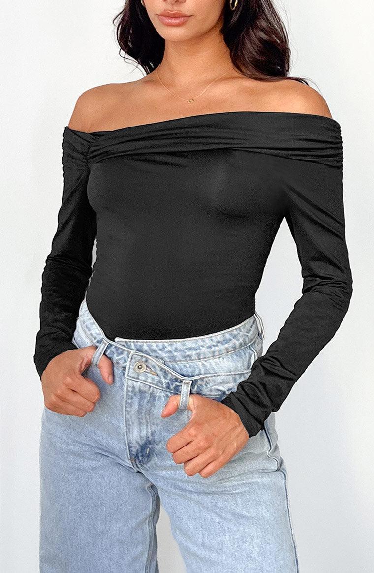 Phoenix Black Off Shoulder Bodysuit Product Image