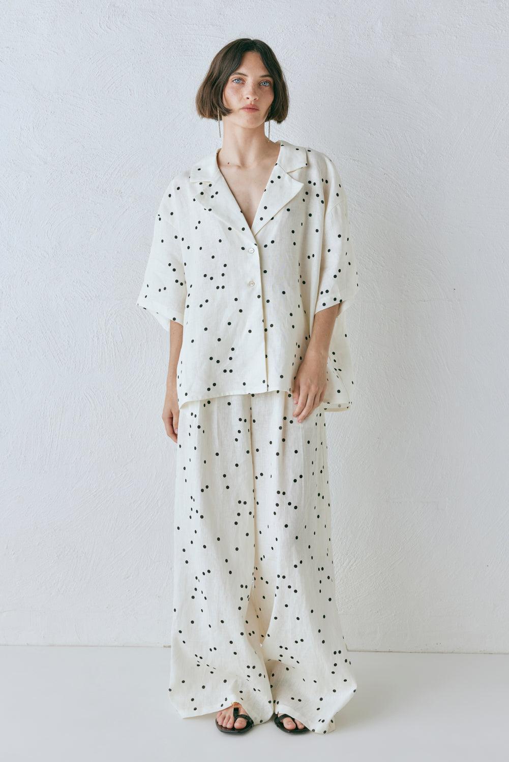 Anke Linen Shirt Dot Product Image