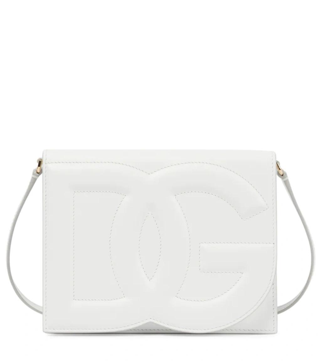 DOLCE & GABBANA Dg Logo Flap Leather Crossbody Bag In White Product Image