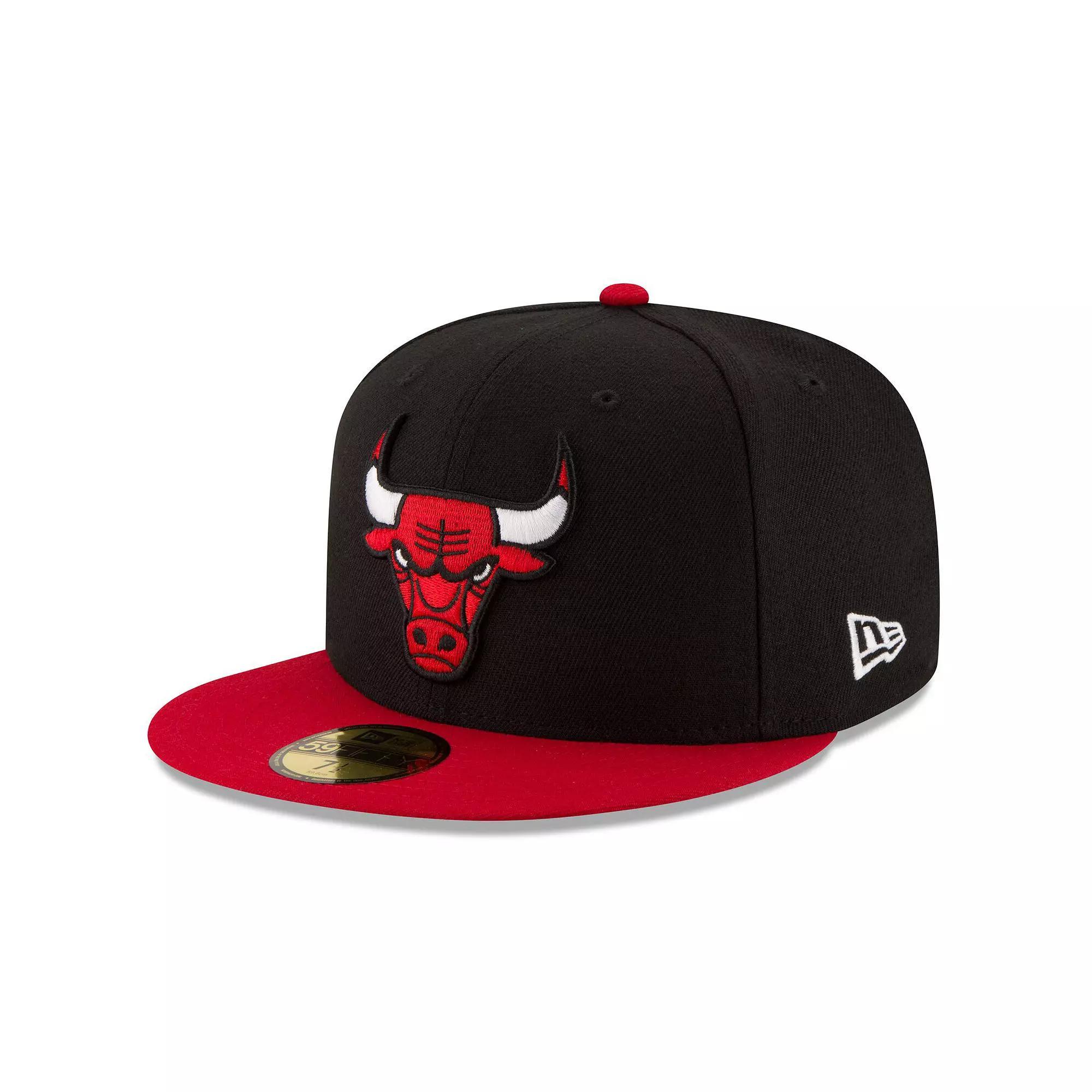 Men's New Era Black/Red Chicago Bulls Official Team Color 2Tone 59FIFTY Fitted Hat,  Product Image