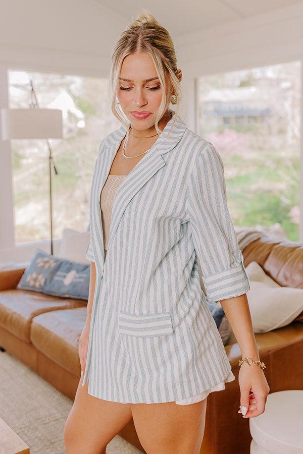 Sail Away Linen-Blend Stripe Blazer Product Image
