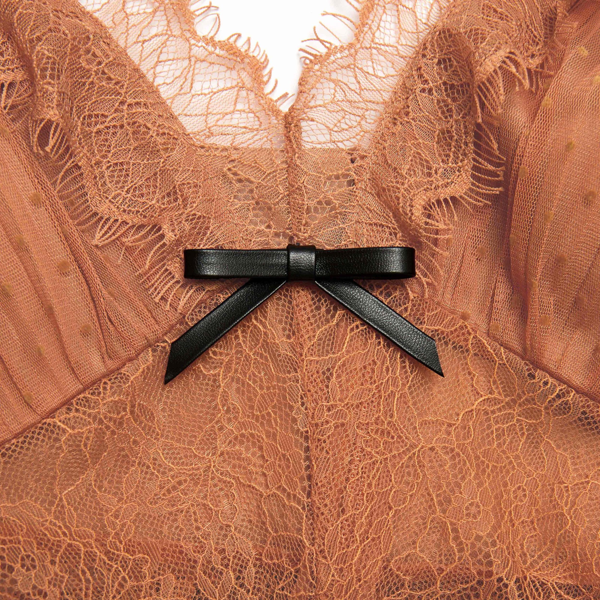 Tan Dot Mesh Bodysuit Product Image