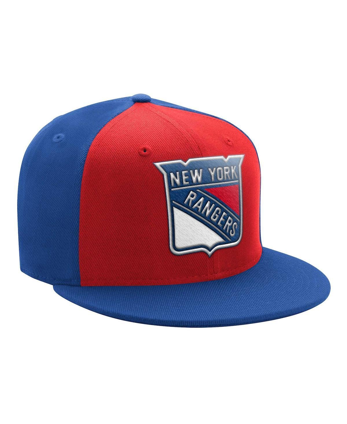 Mens Starter Red/Blue New York Rangers Logo Two-Tone Snapback Hat Product Image