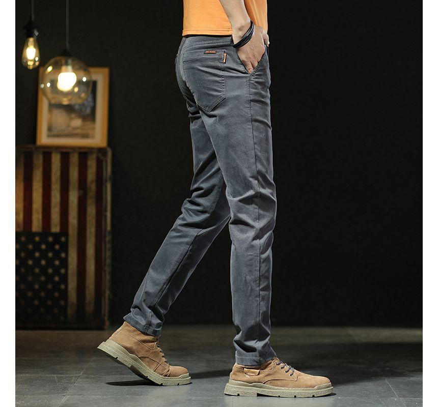 Mid-Rise Plain Tapered Pants Product Image