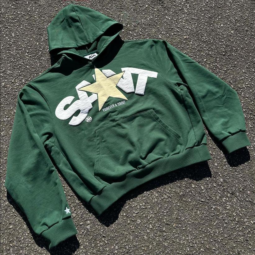 Vintage Star Saint Puff Print Hoodie Product Image