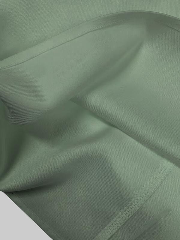 High Waisted Loose Pockets Solid Color Zipper V-Neck Jumpsuits Product Image