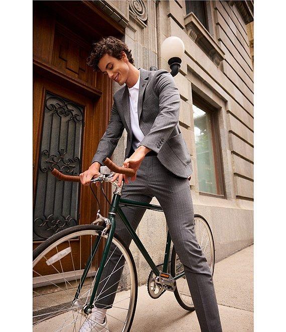 Psycho Bunny Harry Contemporary Fit Flat Front Striped 2-Piece Suit Product Image