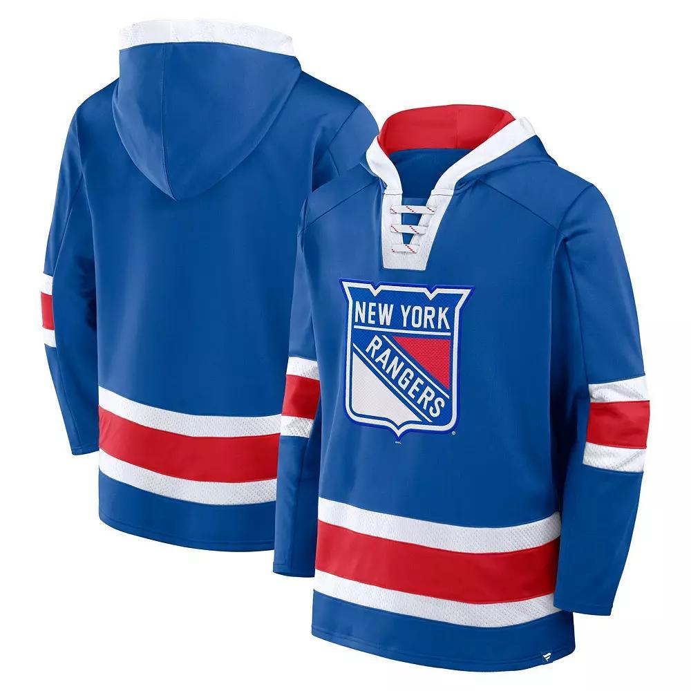 Men's Fanatics  Blue New York Rangers Inside Line Fleece Pullover Hoodie, Size: 5XL, Ran Blue Product Image