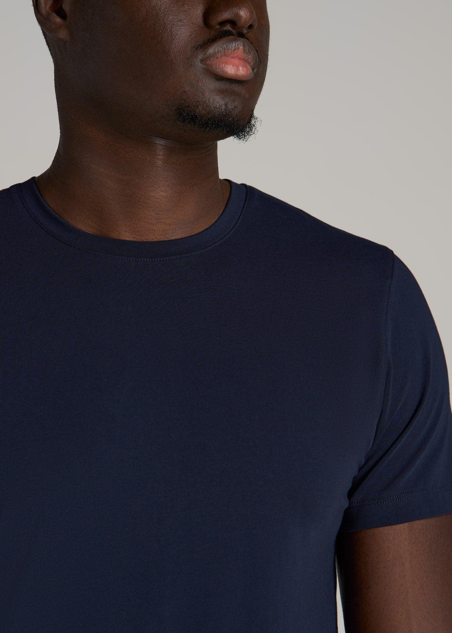 The Essential MODERN-FIT Crewneck Tee for Tall Men in True Navy Male Product Image