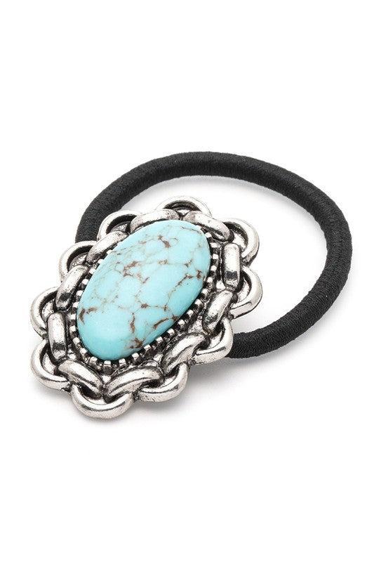 Oval Stone Western Hair Tie Product Image