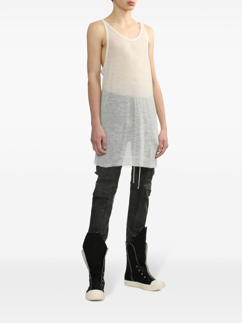 RICK OWENS Runaway Cunt Tank Top In White Product Image