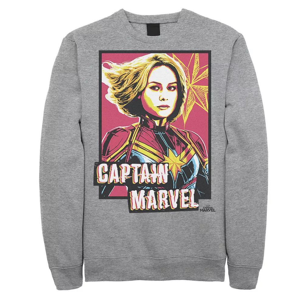 Men's Marvel Captain Marvel Saturated Portrait Poster Graphic Fleece Pullover,  Product Image