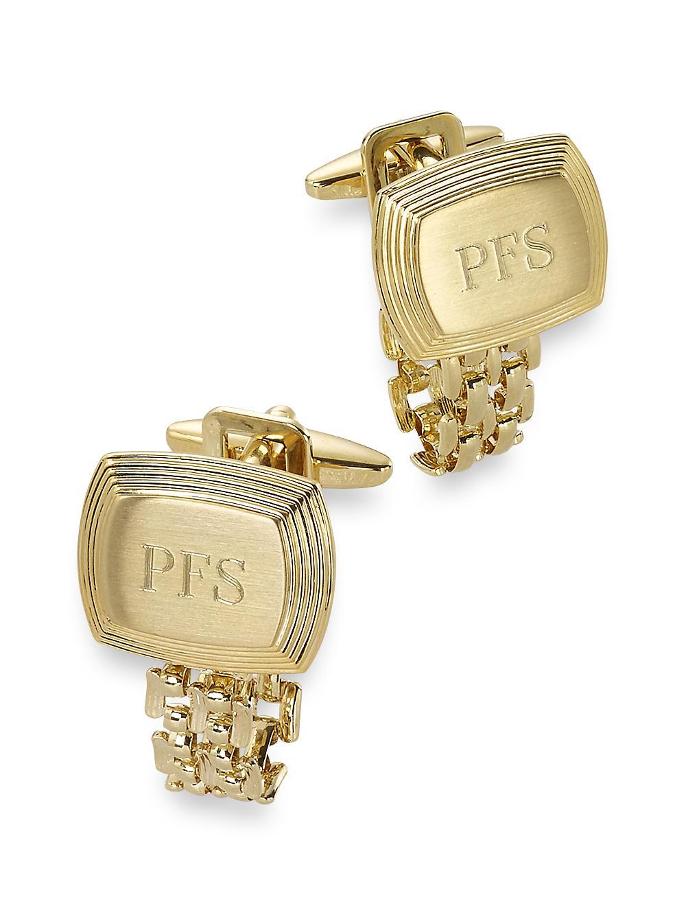 Chain Wrap Engravable Cufflinks - Gold/silver Product Image