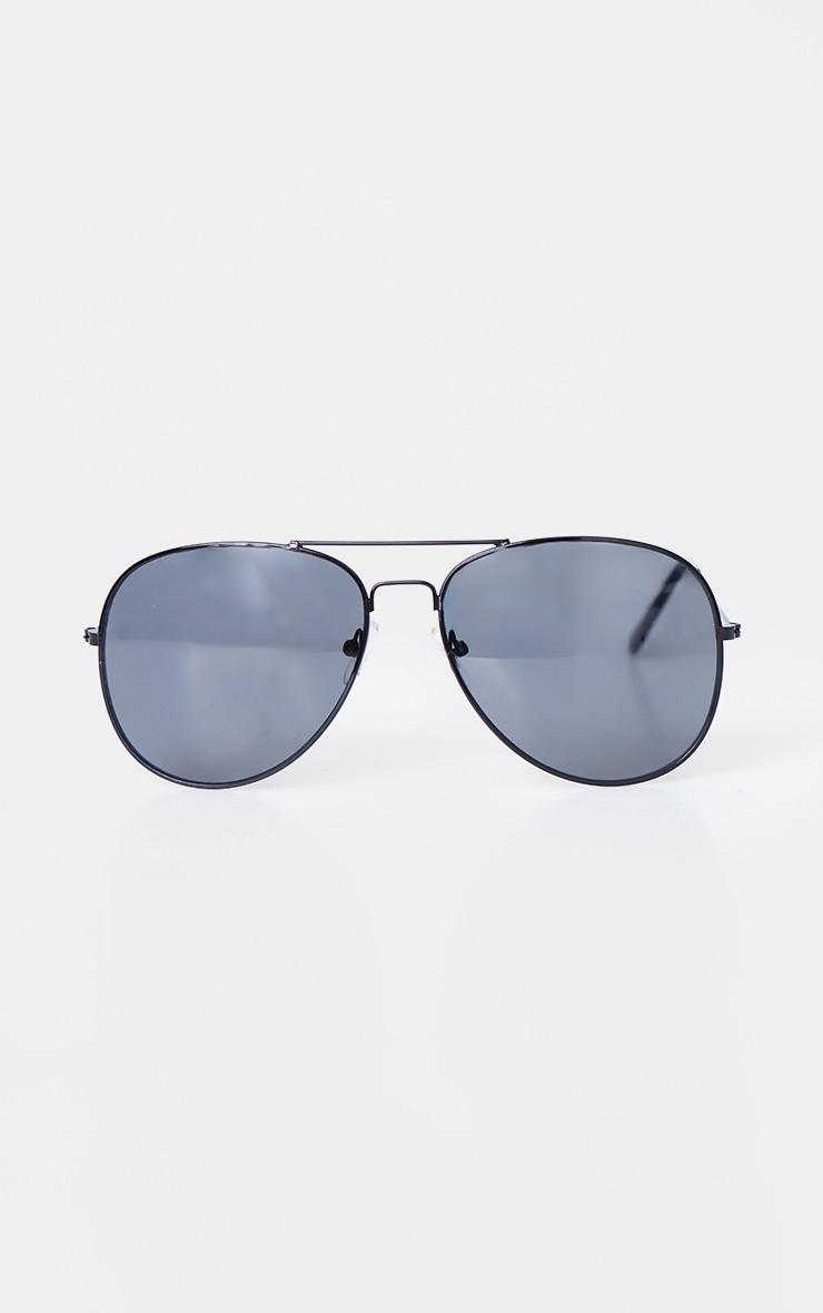 Black Metal Aviator Sunglasses Product Image