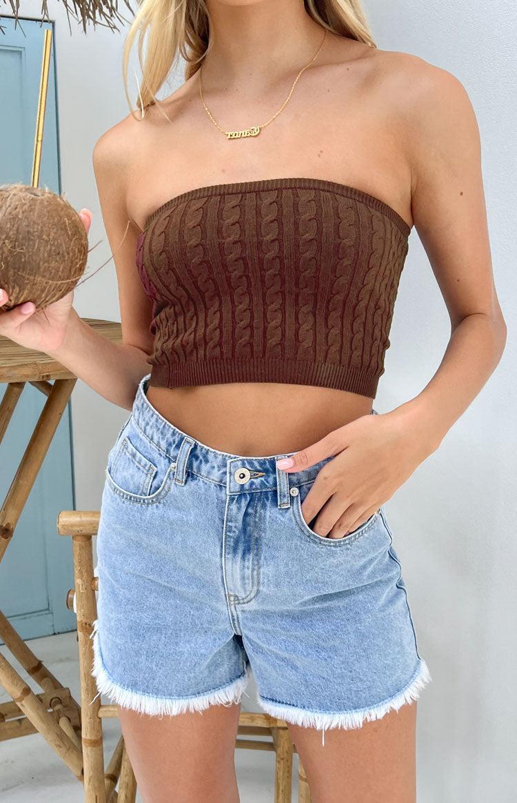 Cassandra Brown Bandeau Top Product Image