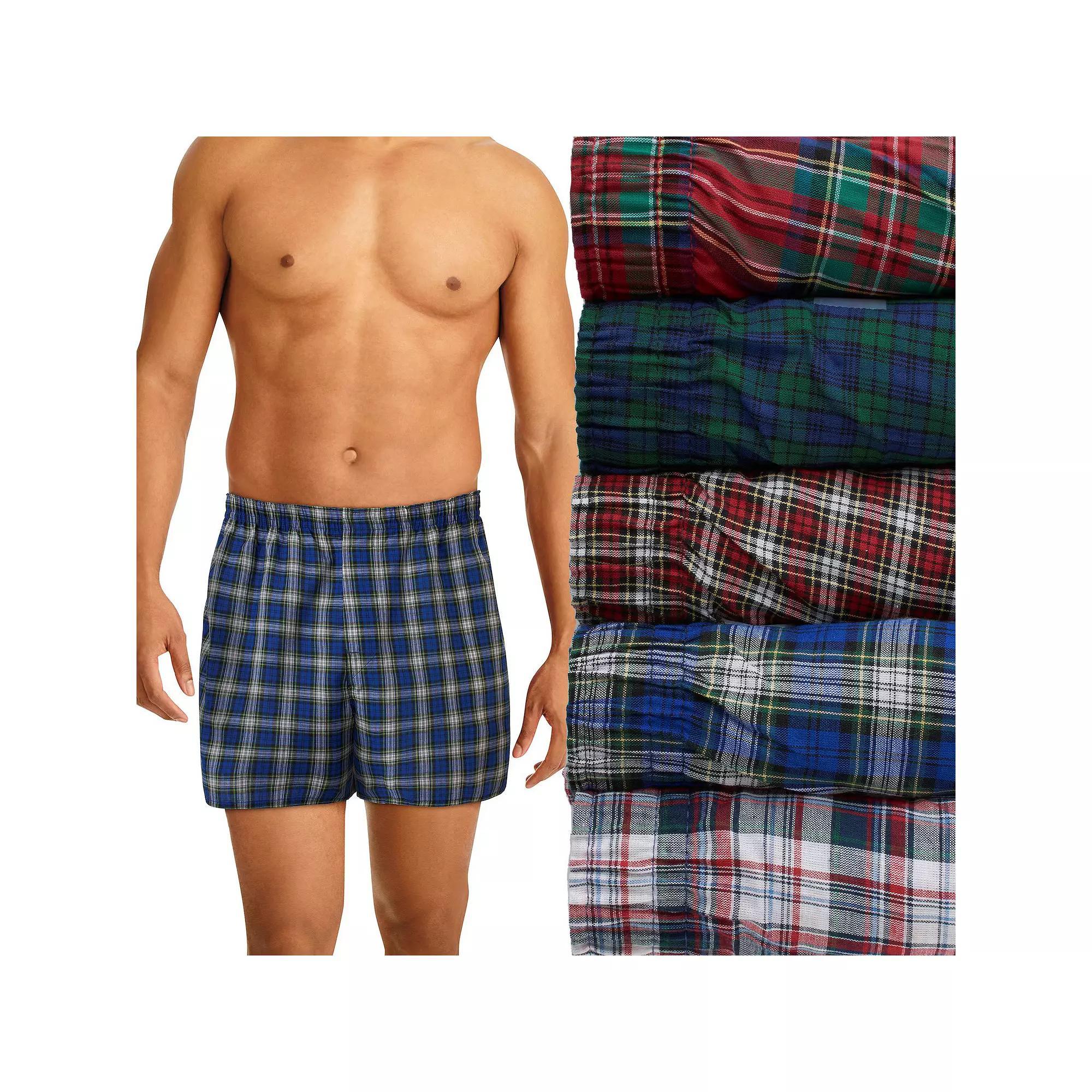 Men's Hanes® 5-Pack Ultimate Woven Moisture-Wicking Boxer Underwear,  Product Image