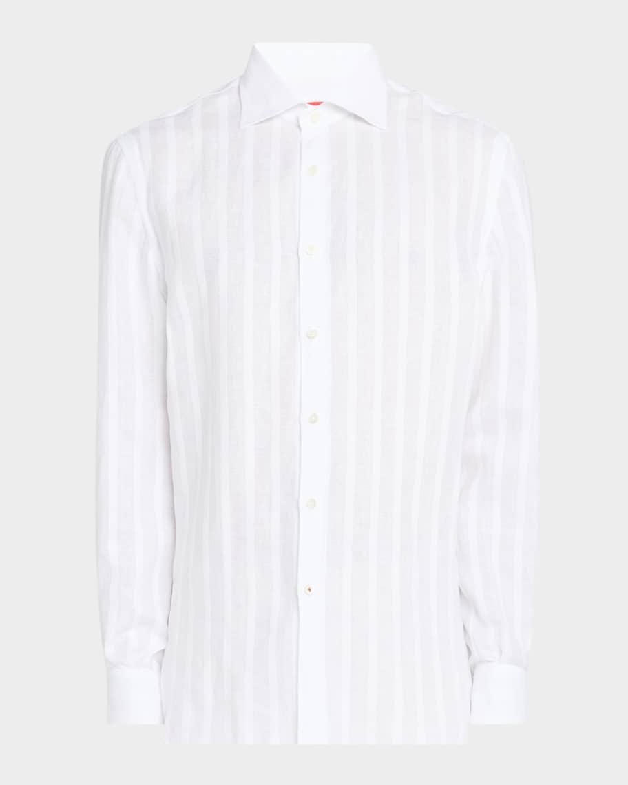 Mens Tonal Stripe Sport Shirt Product Image