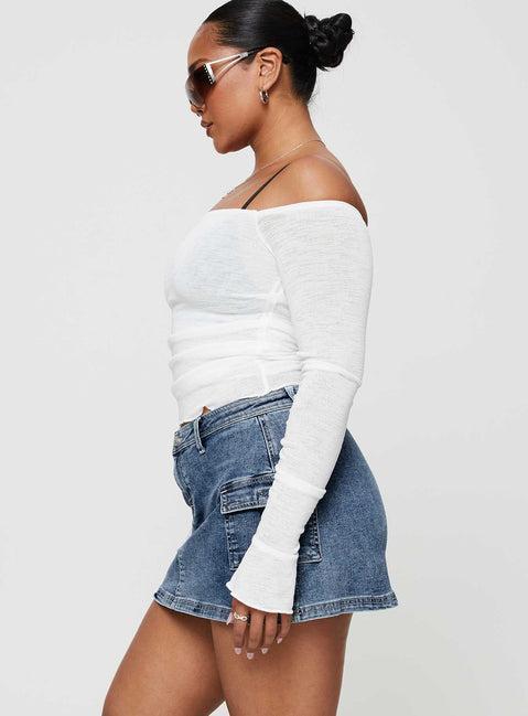 Grishea Low Rise Denim Skirt Product Image