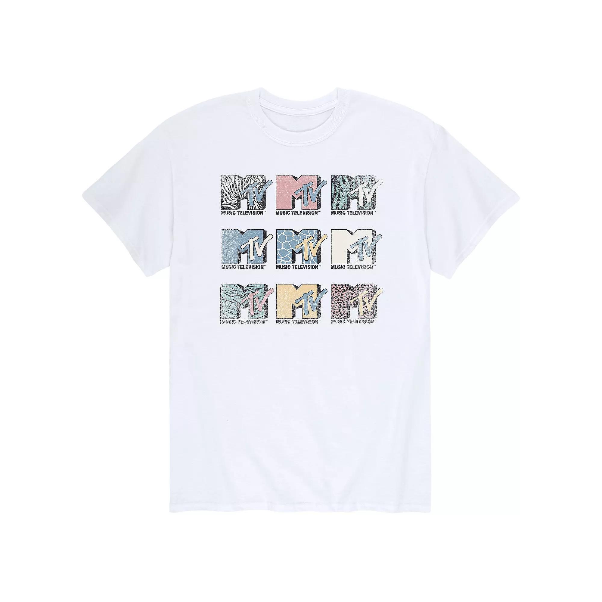 Men's MTV Logos Tee, Size: Small, White Product Image