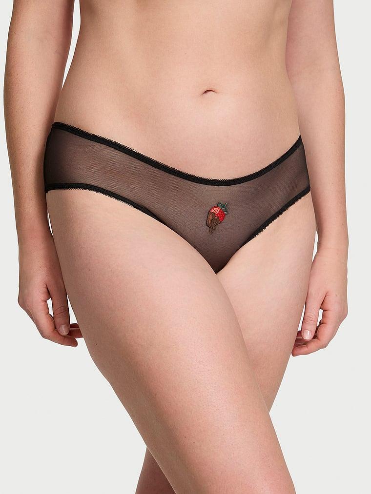 Mesh High-Leg Crotchless Cheeky Panty Product Image