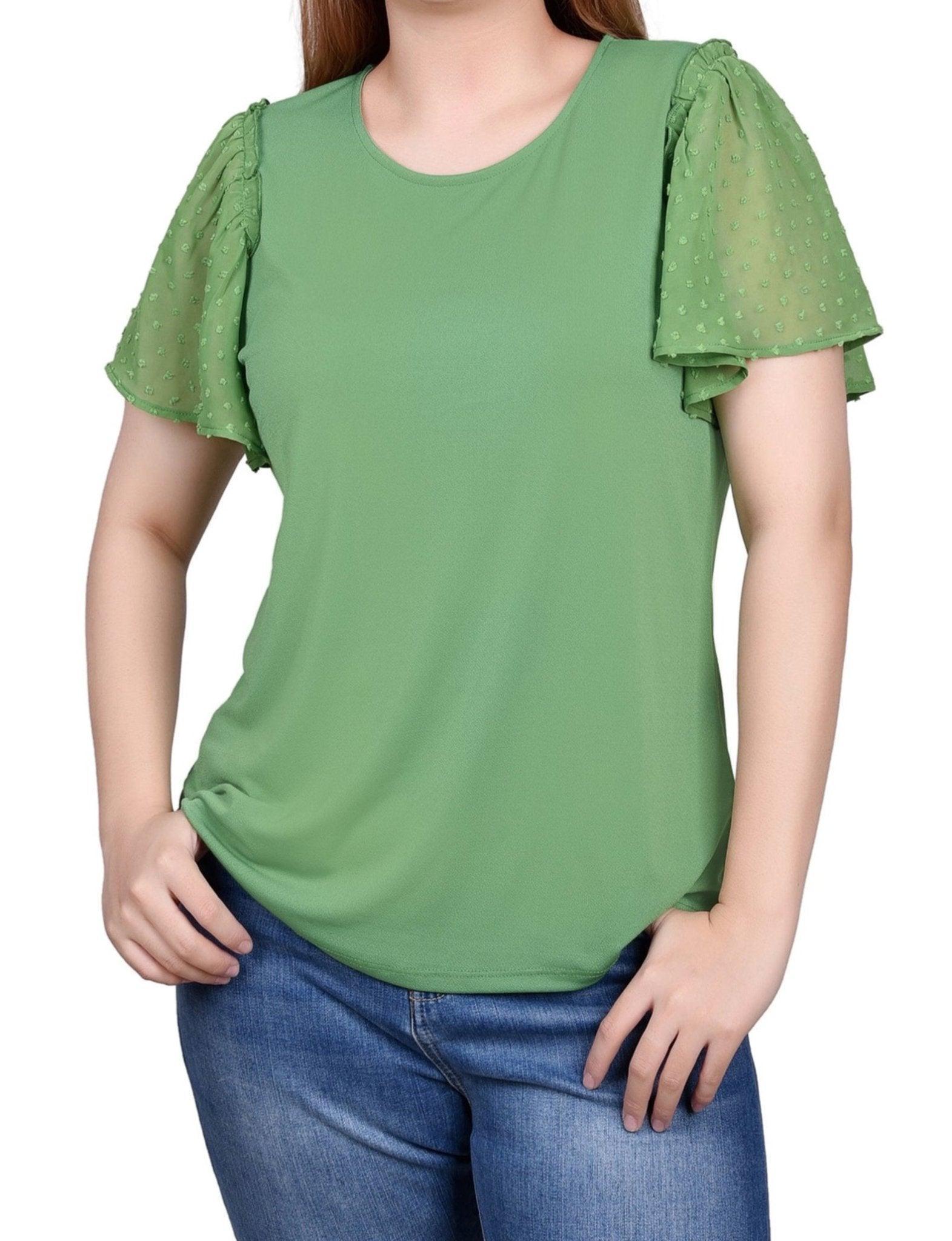 Clip Dot Flutter Sleeve Top Product Image