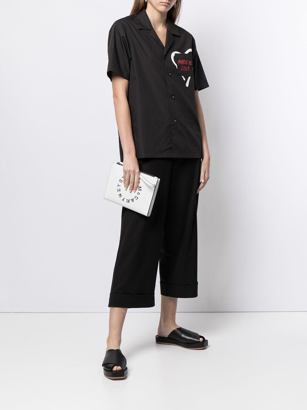 slogan-print short-sleeved shirt Product Image