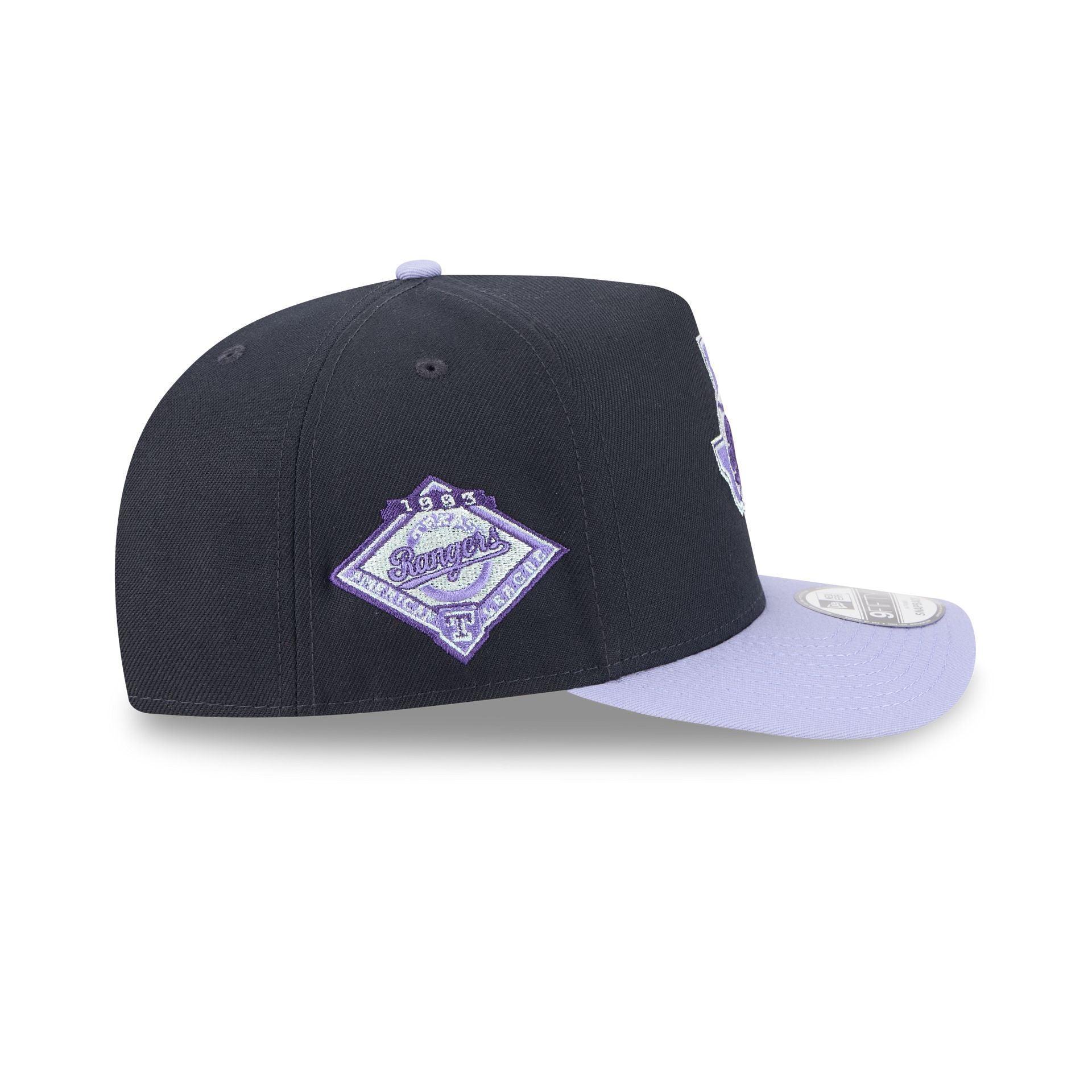 Texas Rangers Navy Lavender 9FIFTY A-Frame Snapback Hat Male Product Image