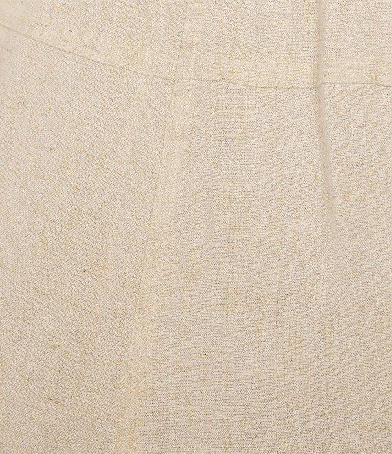 Multiples Plus Size Textured Slub Woven Straight Leg Elastic Drawstring Waist Pull-On Pants Product Image