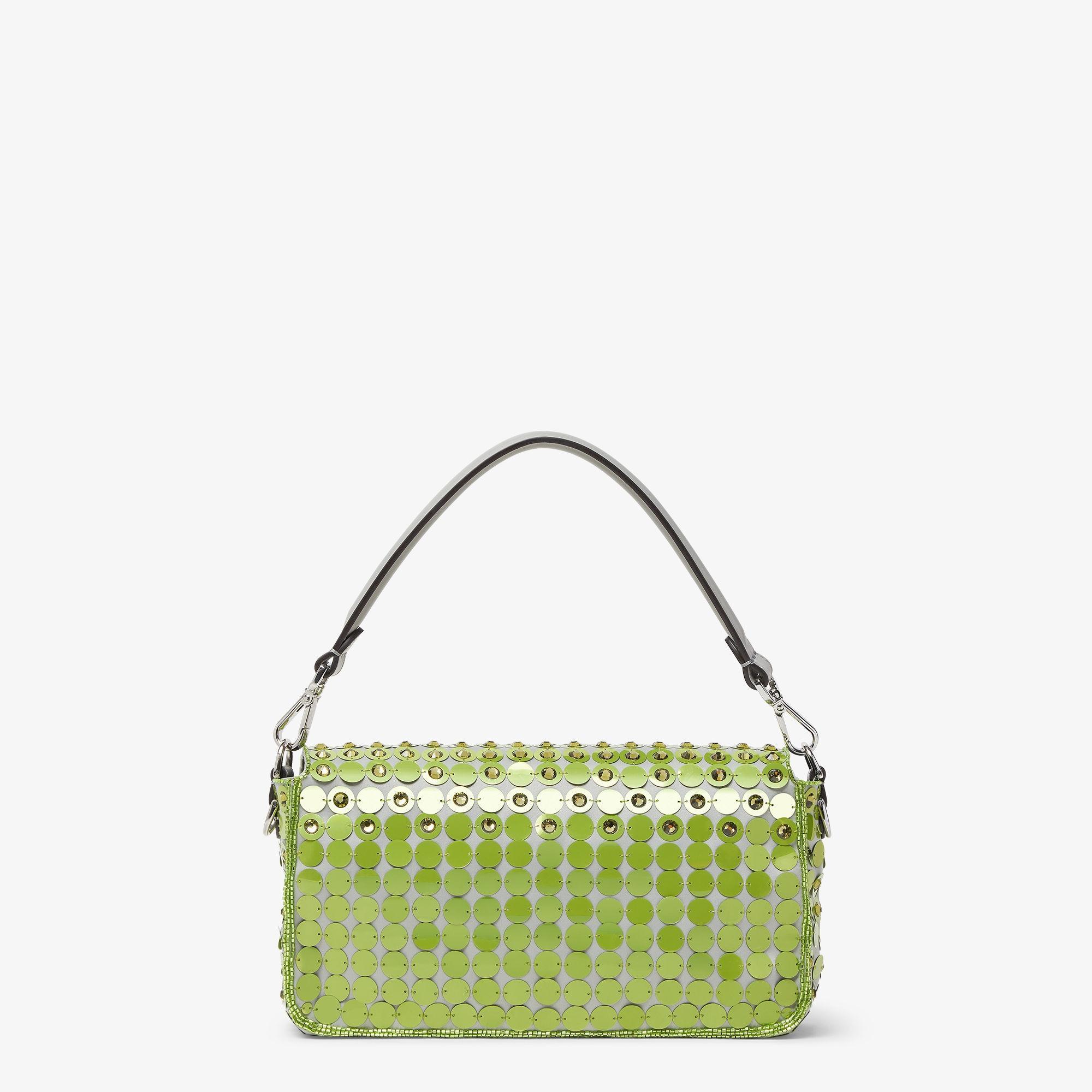BaguetteBag embroidered with green sequins and rhinestones Product Image