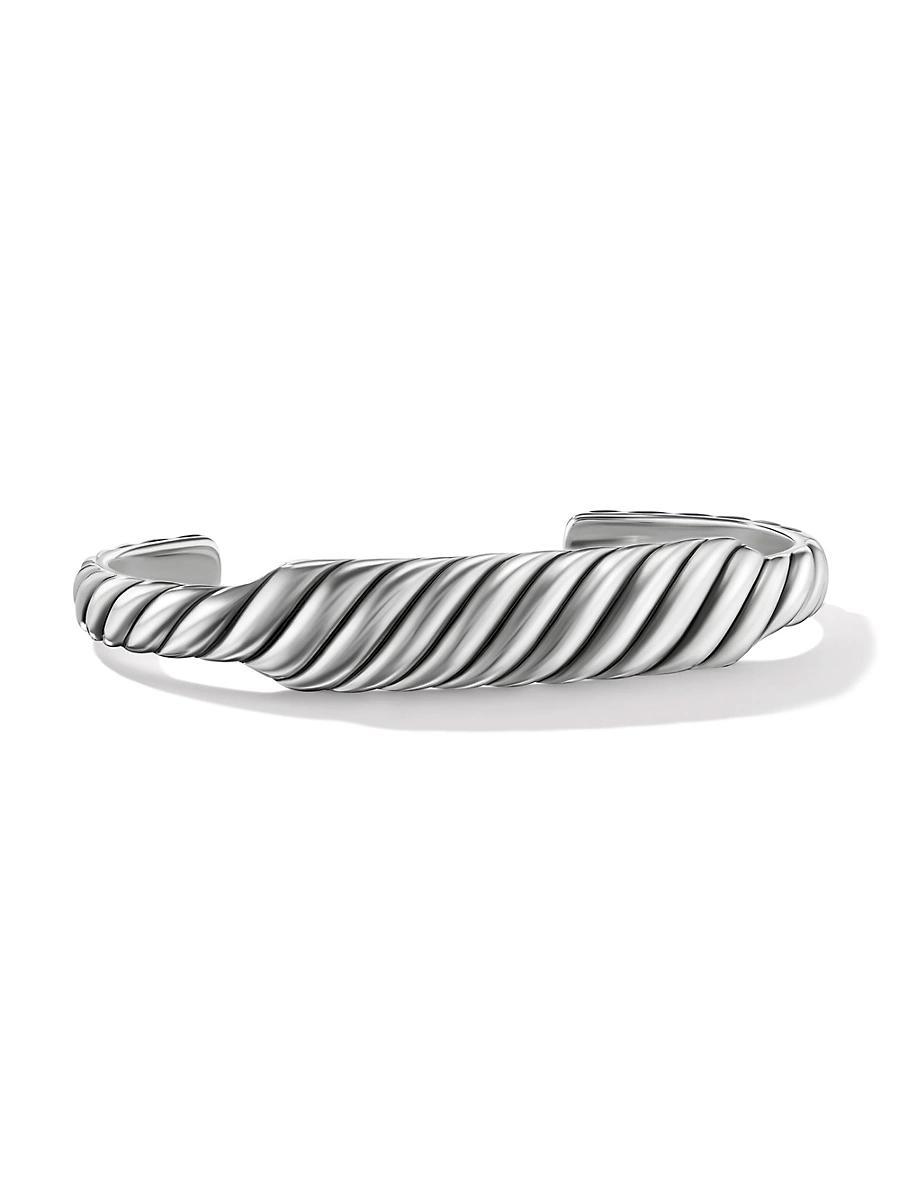 Sculpted Cable Contour Cuff Bracelet in Silver, 13mm Product Image