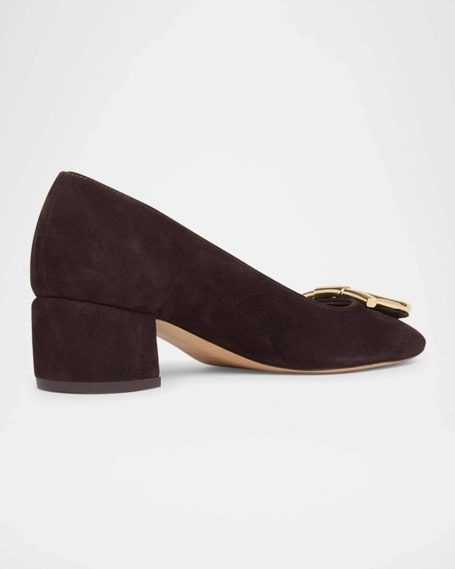 Mara Suede Gancini Block-Heel Pumps Product Image